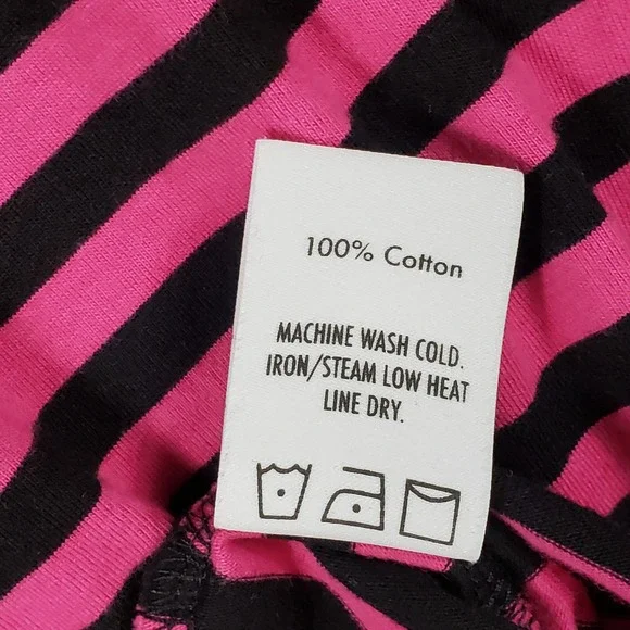 Pink Dolphin Men Medium Striped Long Sleeve Knit Shirt Pink Black Y2K Streetwear - Picture 8 of 8